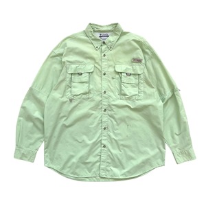 USED 90's Columbia PFG OMNI-SHADE L/S fishing shirts - light green