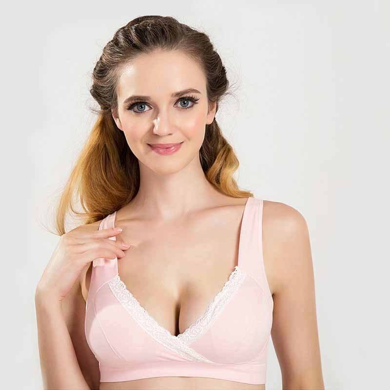 【新作】【送料無料】 ベストスタイルプラスサイズの女性綿ボタン授乳ブラドットレースランジェリーセクシーバー授乳マタニティ授乳ブラ コットン 大きめサイズ expec540700425367