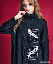 フラッグロゴロングニットドレス (BLACK) CQ-47114