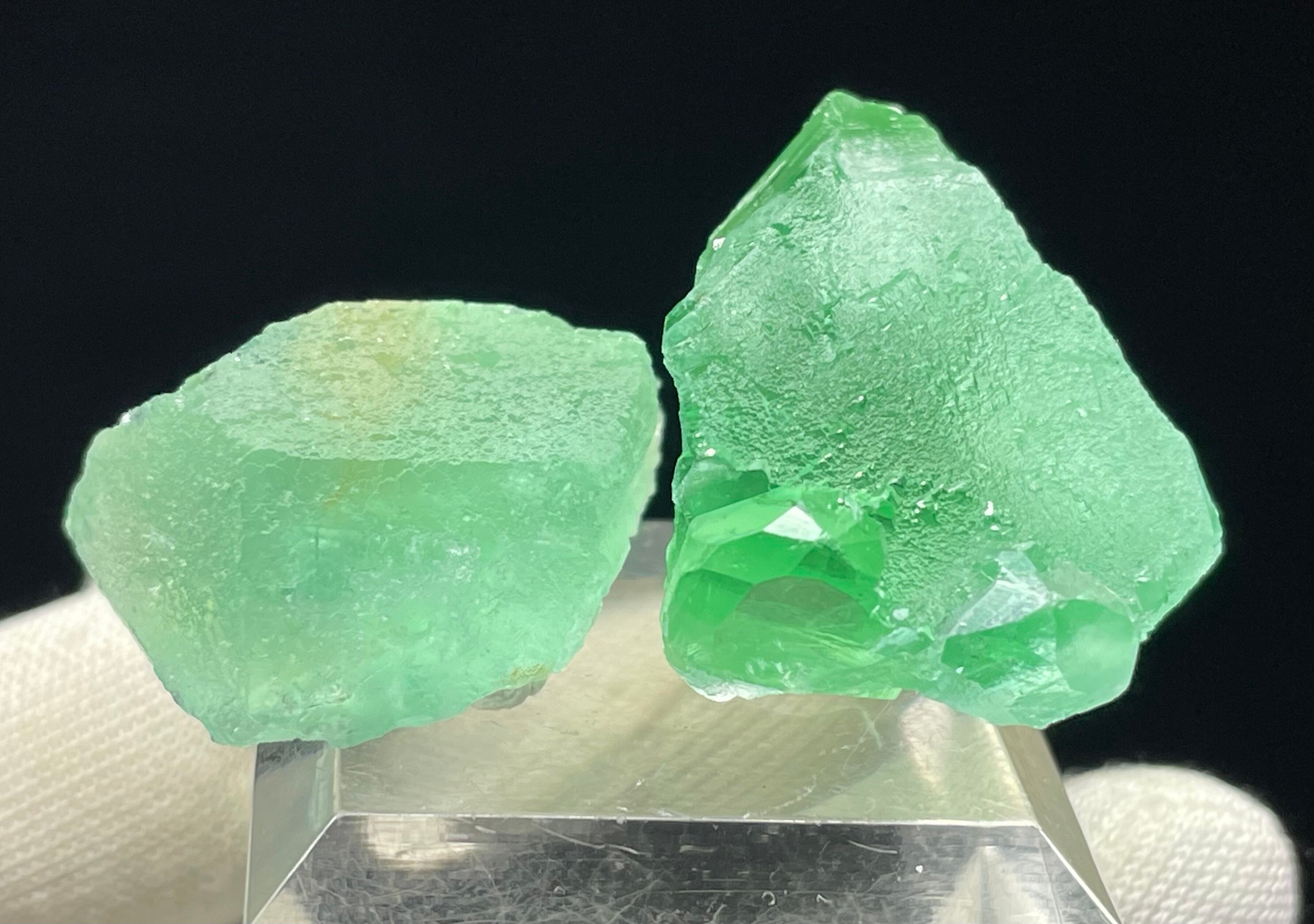 45g】ヤオガンシャン産 クリアグリーンフローライト クラスター