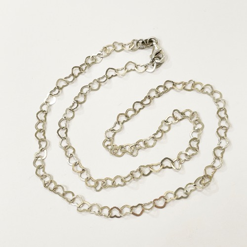 Vintage 925 Silver Heart Chain Necklace