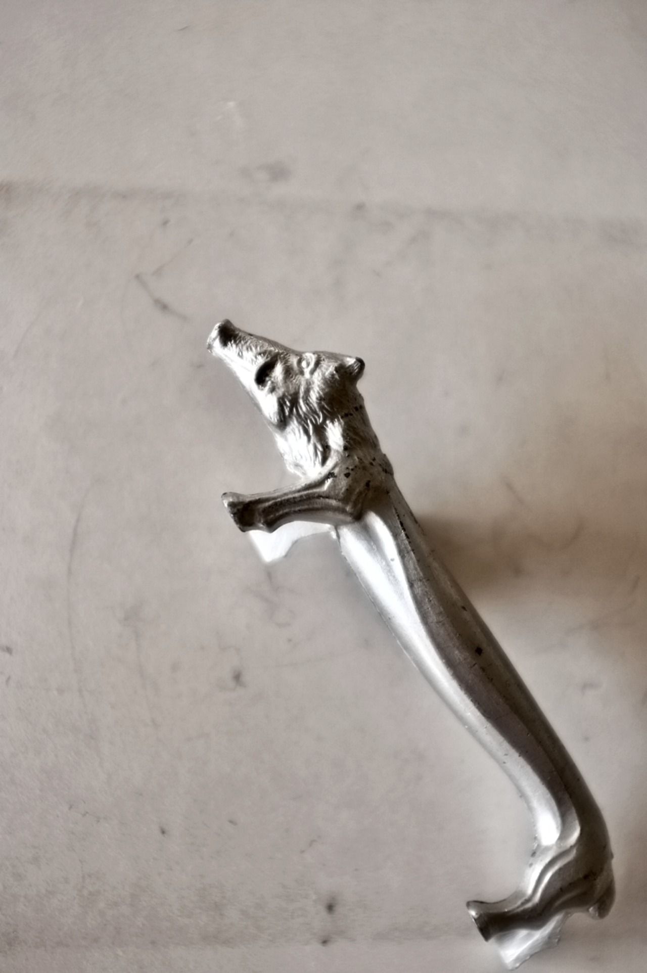 30s フランス 黙想する動物たちとアールデコ的カトラリーレスト 猪さん アンティーク