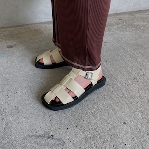 square gurkah leather sandal