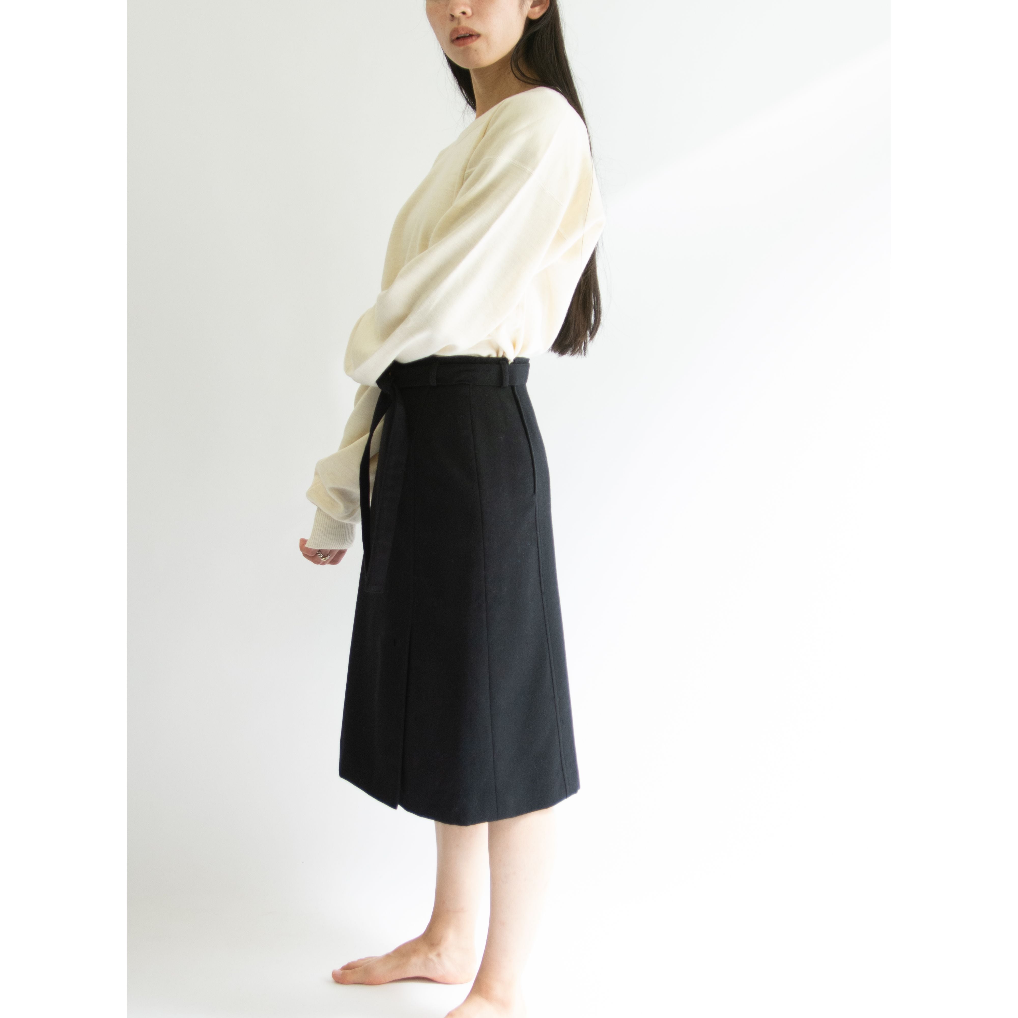 【GUY LAROCHE】Made in France 100% Wool Slit Skirt（ギラロッシュ フランス製ウールスリットスカート）