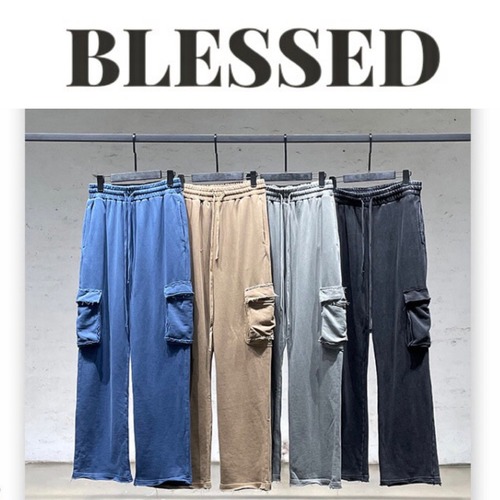 BLESSED Sweat pants スウェットカーゴワイドパンツ