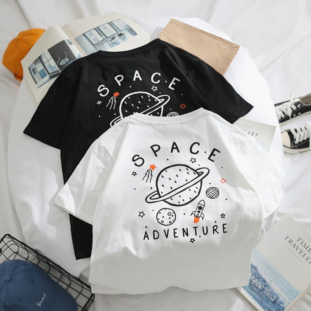 スペースデザインバックプリントTシャツ K16018