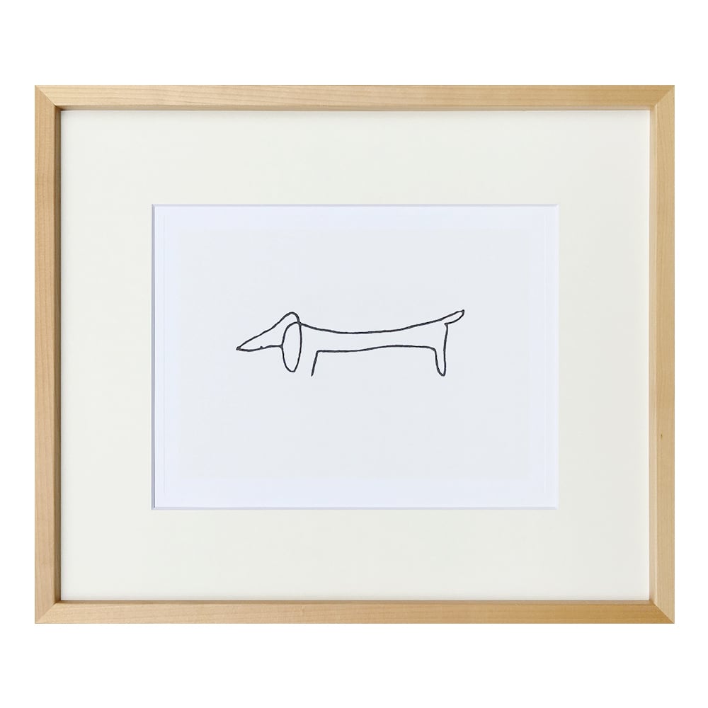 額縁付き] パブロ・ピカソ「Le chien（犬）」ナチュラルフレーム