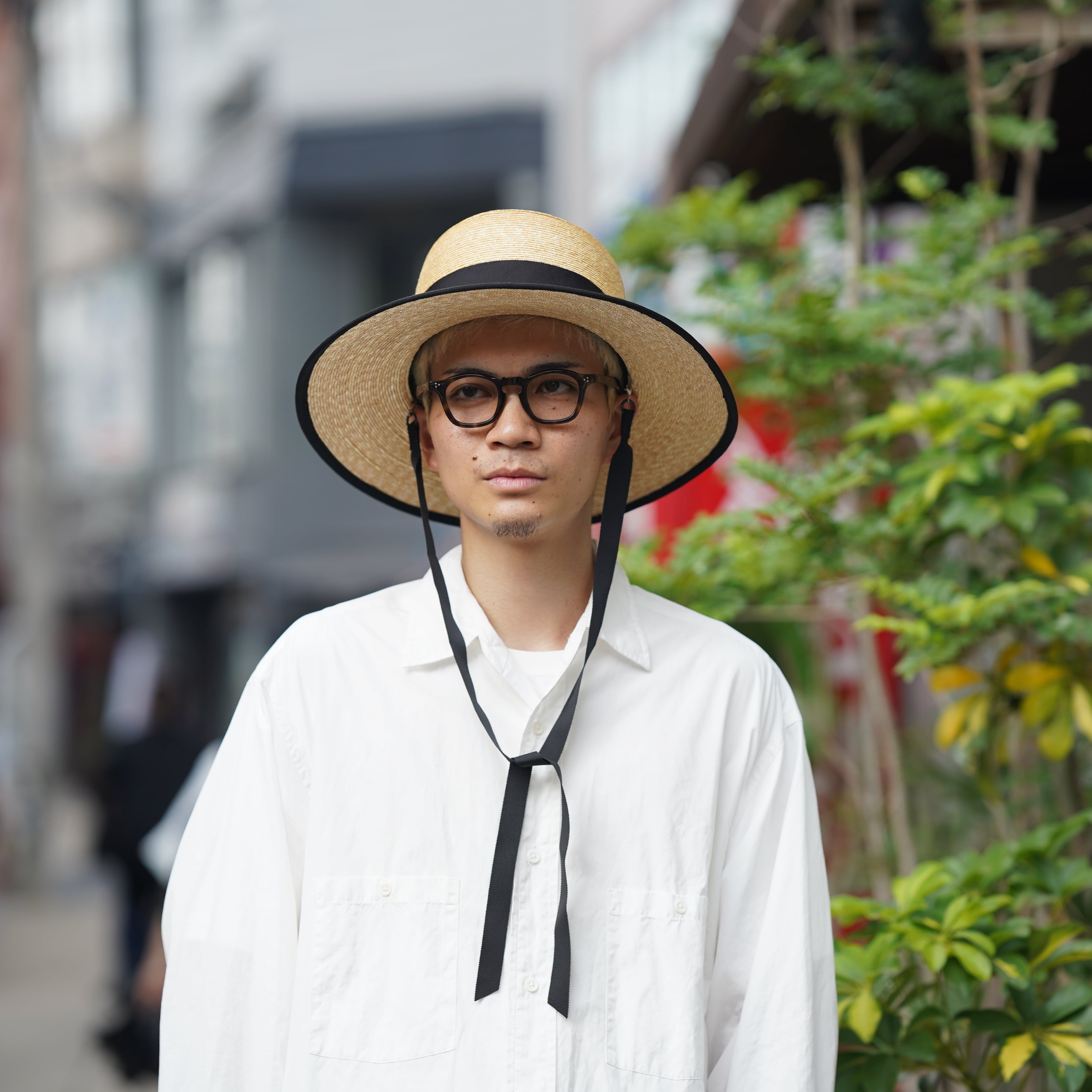 Nine Tailor グログランリボン ストローハット “Lanta Hat\