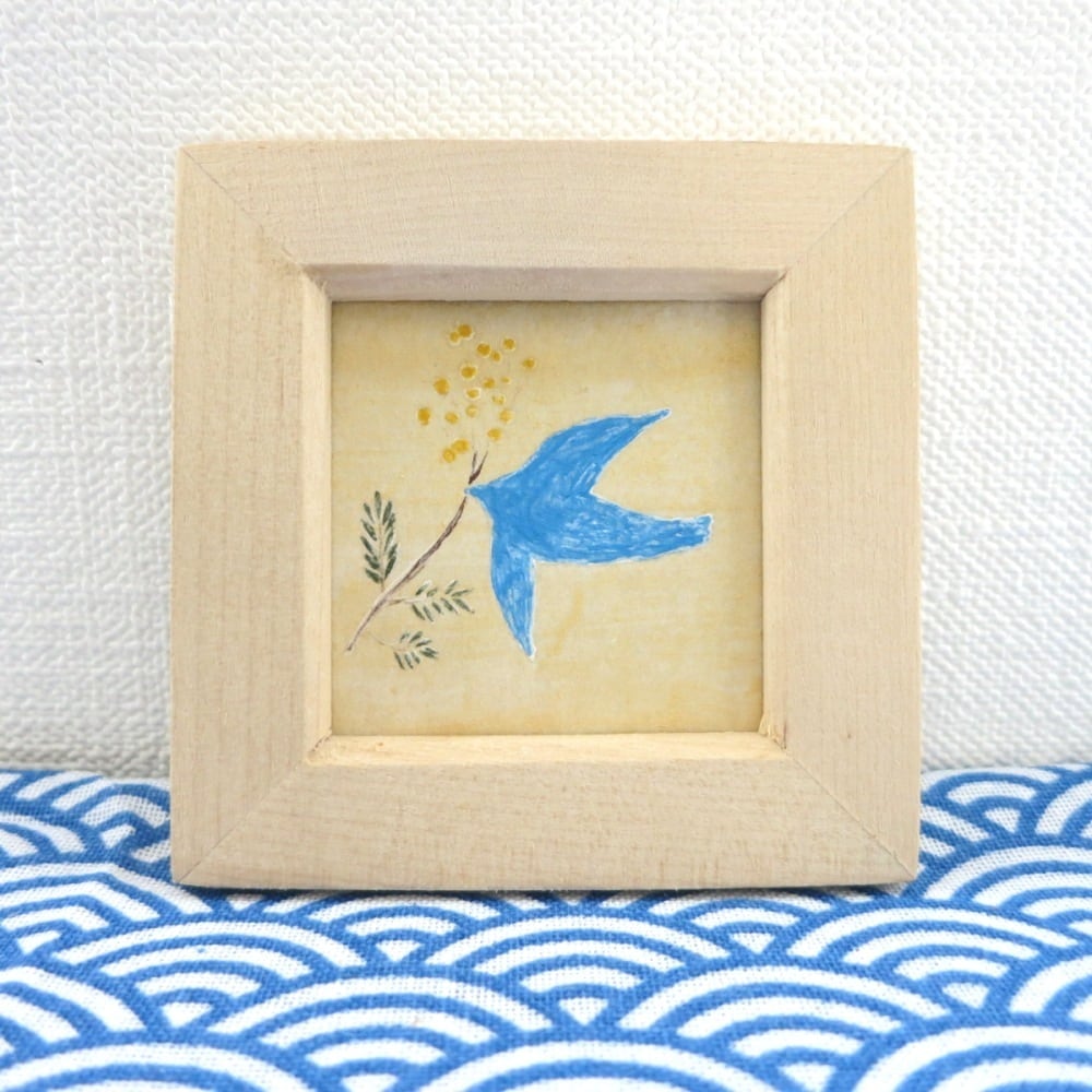 絵画・額縁・モチズキ モッチ モッチ・青い花Ⅱ・オブジェ・美術品・インテリア 絵画・額縁・モチズキ モッチ モッチ・青い花Ⅱ・オブジェ・美術品