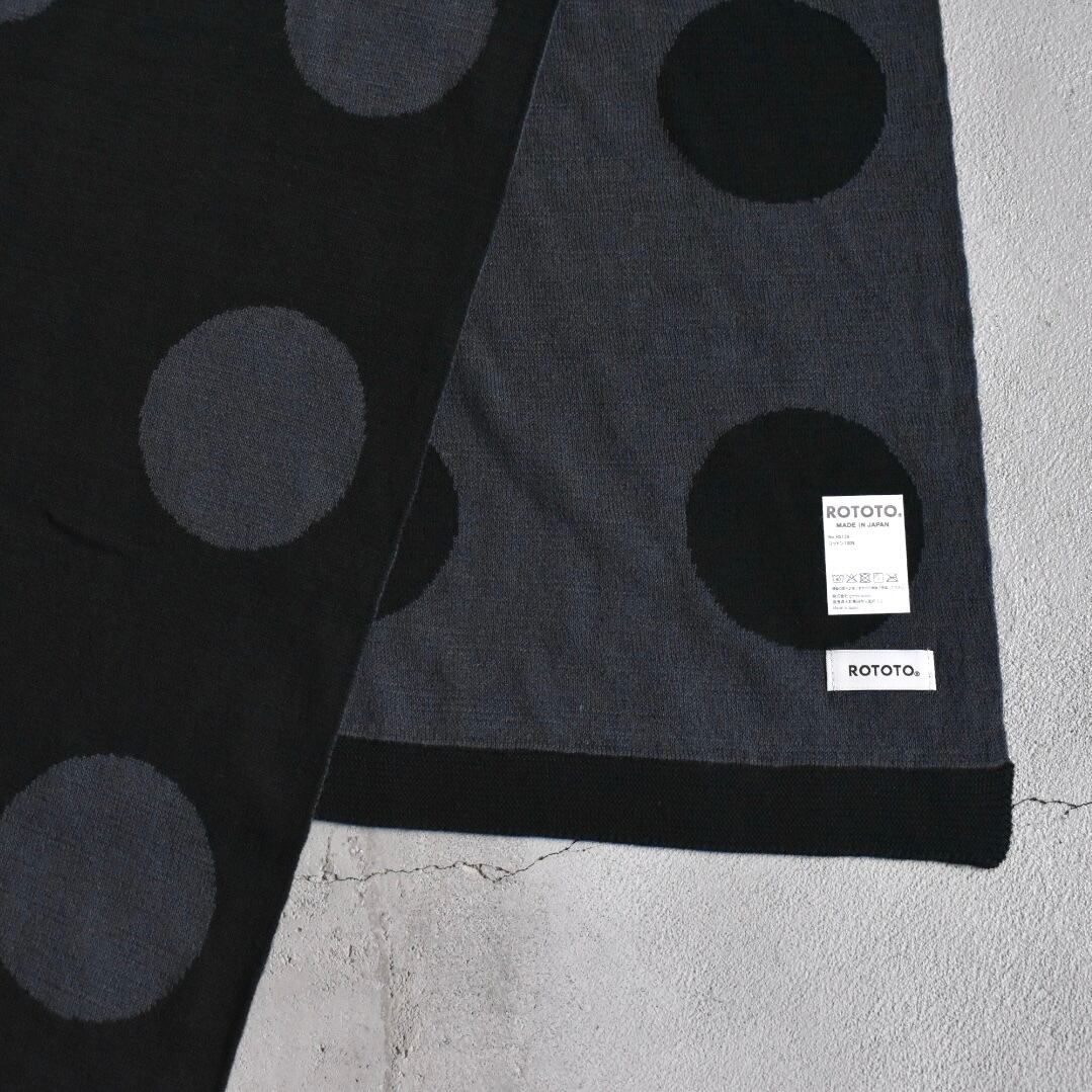 お雑煮マフラー ROTOTO | PORTHOLE DOT COTTON SHAWL MUFFLER ドット 水玉 ショール