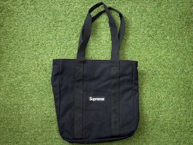 Supreme CANVAS TOTE BAG BLACK 80KF6625