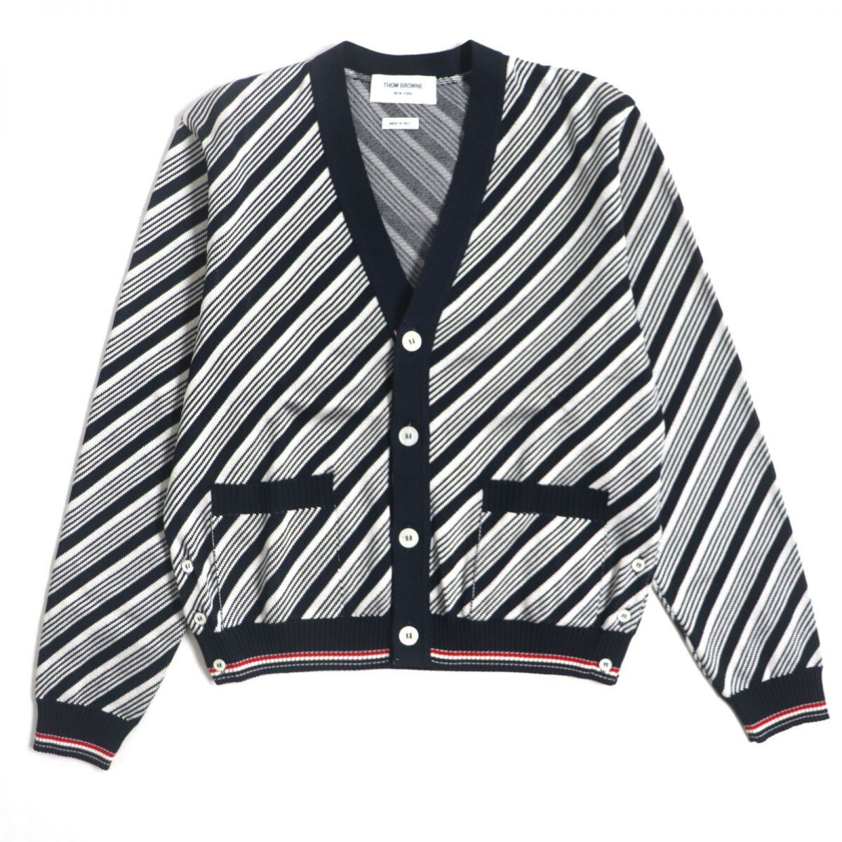 未使用品▽THOM BROWNE トムブラウン 斜めストライプ柄 未使用品▽THOM BROWNE トムブラウン 斜めストライプ柄