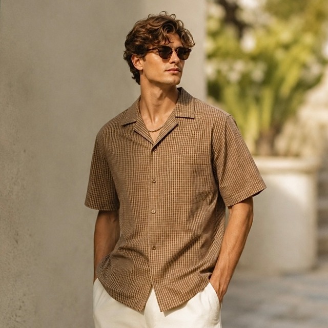 Check Pattern Open Shirt　SI1134
