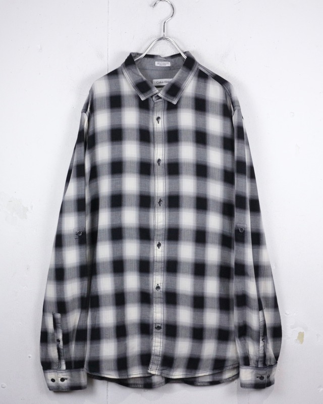 【Caka act2】“Calvin Klein” Loose L/S Ombre Check Shirt