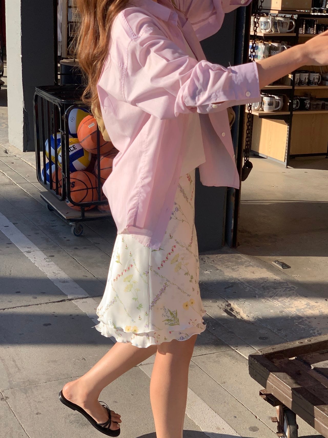 (予約) verveine / Err Floral Frill Midi Skirt