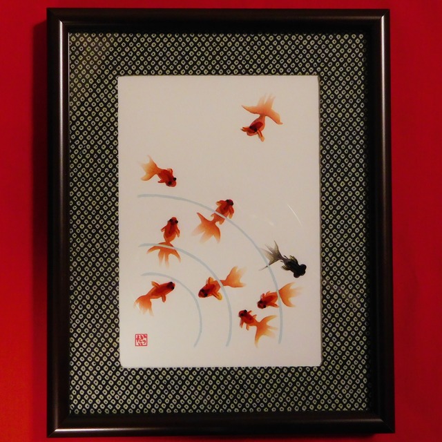 二層画-”開運金魚画”