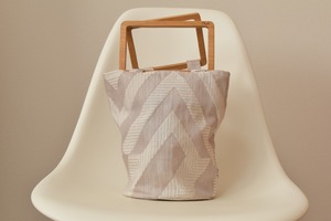 flowerpot bag M　stripe/sakura gray