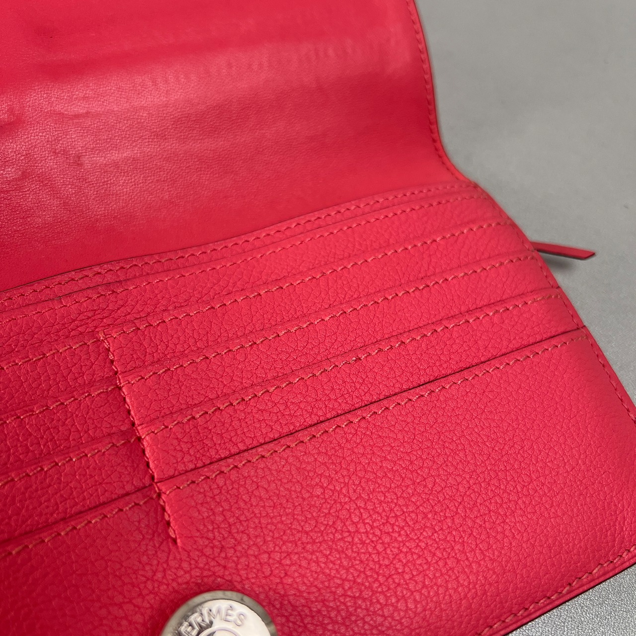 HERMES エルメス ドゴン レザー 長財布 ピンク A-14291