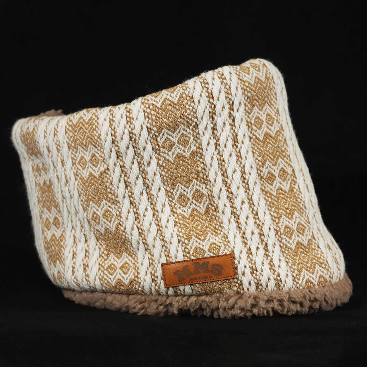 ROBIN NECK WARMER ウールジャカードBR&ブラウンファー