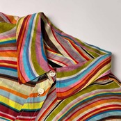 Paul Smith BLACK ポールスミス マーブル柄 ストライプ 長袖シャツ 48L/マルチ レディース