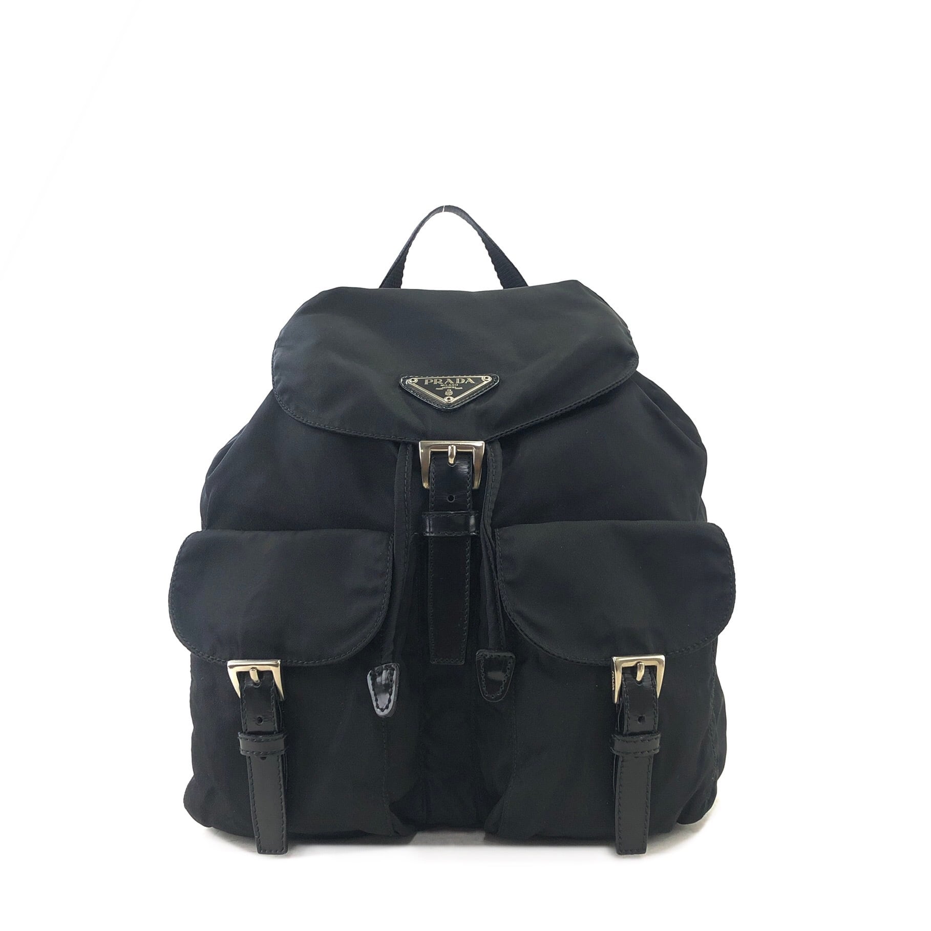 PRADA プラダ トライアングルロゴ ナイロン×レザー ダブルポケット
