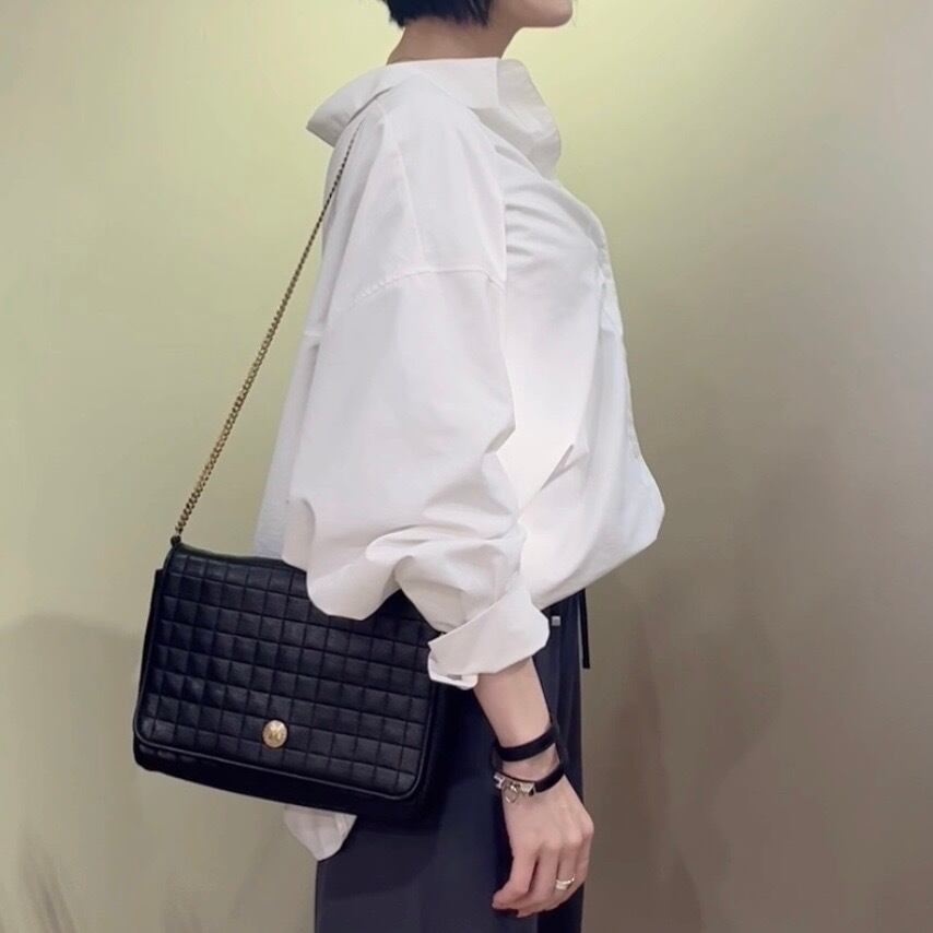 CELINEショルダーバッグ CELINE】 2436 セリーヌ 本革レザーマトラッセ キルティング チェーン