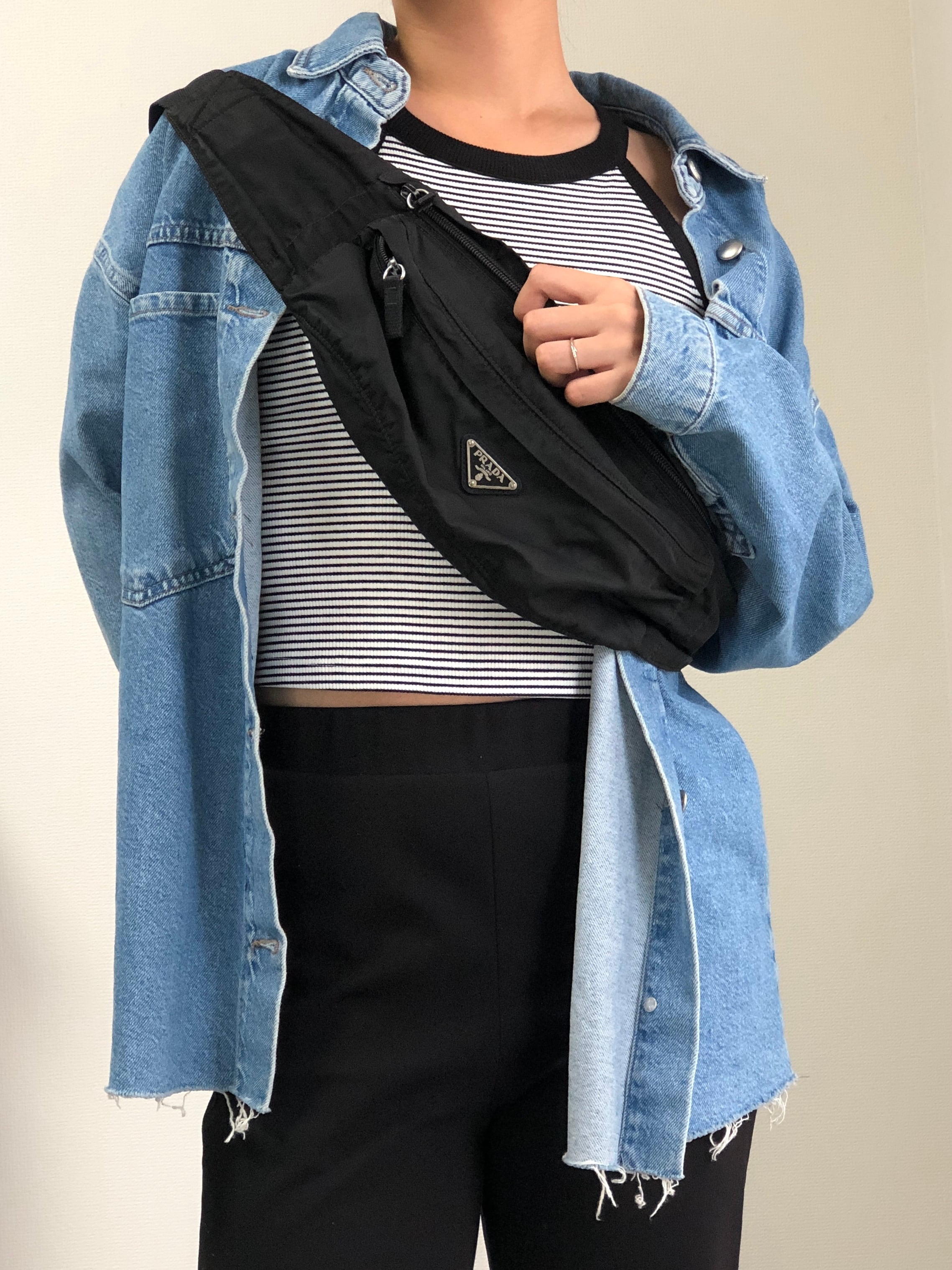 PRADA プラダ スリングバッグ ブラック トライアングルロゴ ナイロン vintage ヴィンテージ オールド fa4d62