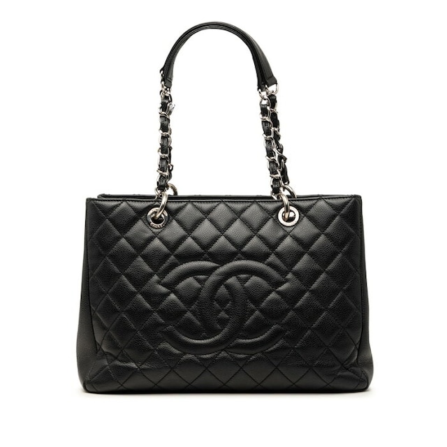 シャネル マトラッセ ココマーク チェーントートバッグ ハンドバッグ ブラック キャビアスキン レディース CHANEL 【中古】