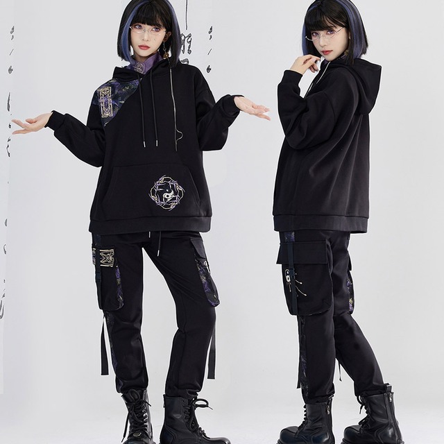 サブカル系 中華風 カーゴパンツ 刺繍 ユニセックス 卿棠