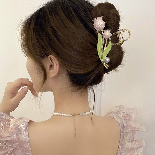 【HAIRCLIP】スズランのヘアクリップ 2点セット