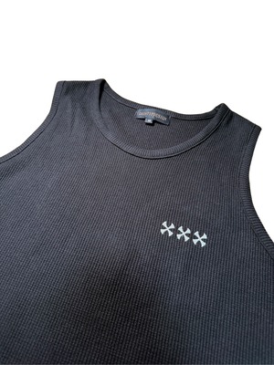 Three Cross Waffle Tank Top