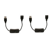 ノーブランド品　2本　オン/オフスイッチ付き　 USB電源ケーブル　USB延長ケーブル　Arduino Raspberry Pi 3/2/B/B+/A 対応