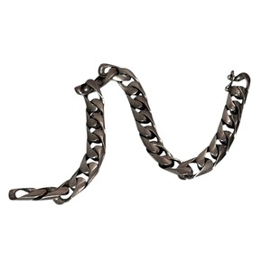 vintage silver flat link chain bracelet