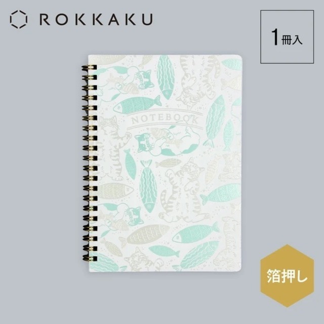 【ROKKAKU】Cat Art Collection  B6リングノート「circle」