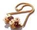 80s vintage gold tone three color flowers leafs necklace