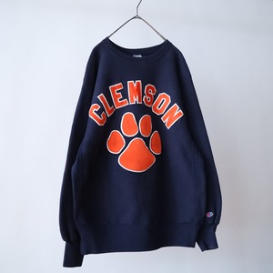 90s' " Champion " college print reverse weave