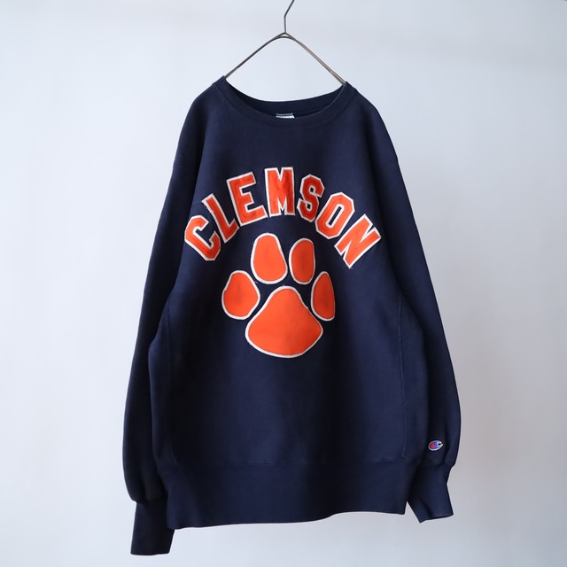 90s' " Champion " college print reverse weave