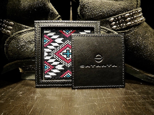 SATANTA サタンタ　BEADS LEATHER COASTER 007