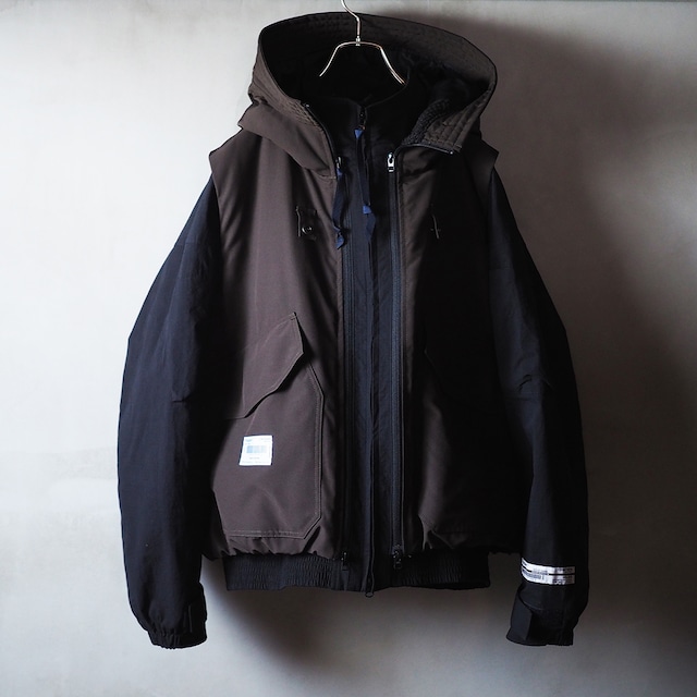 Poliquant THE DEFORMED BRUSHING BACK FLIGHT JACKET / THE PADDING HOODED VEST