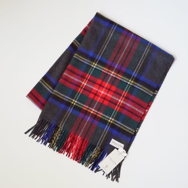 国内正規品 新品未使用】Johnstons ジョンストンズ カシミヤ 大判 ストールチャコールグレースチュワート カシミア 240111-2K26