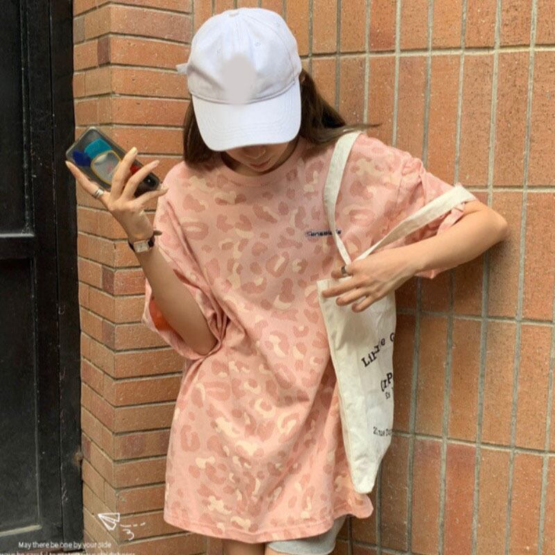 スタイルレオパードプリント柄トップス サマーカジュアルTシャツ ストリート かわいい 夏物 YY-ファッション46455185985