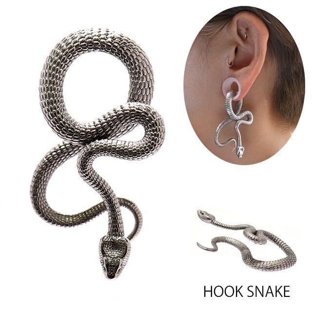 蛇ピアス 4G スネイク 拡張ピアス ステンレスピアス 大振り