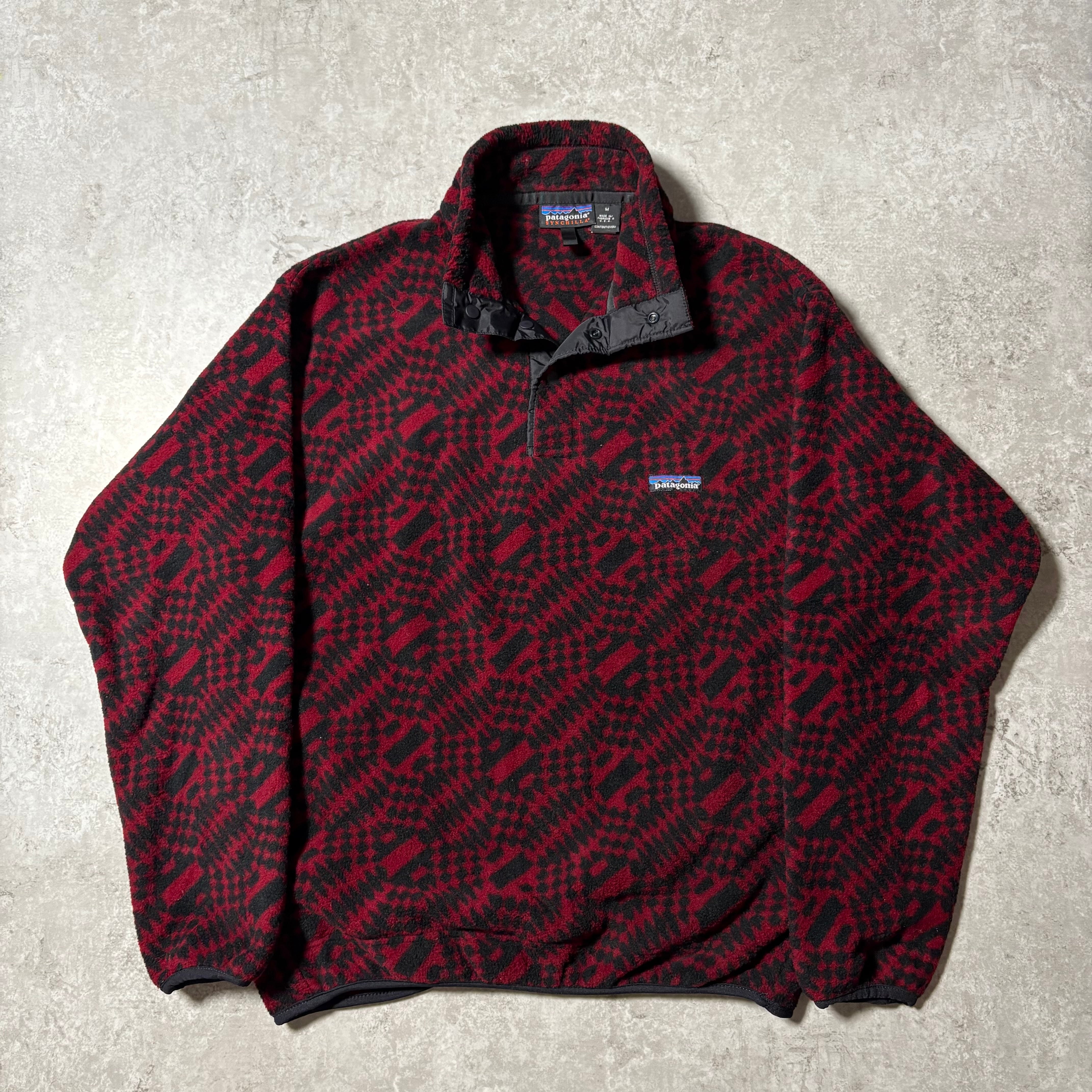1998s "Patagonia" All-over Pattern Pullover Fleece Jacket