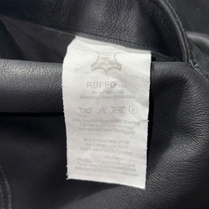 RUFFO all fur lining black leather coat