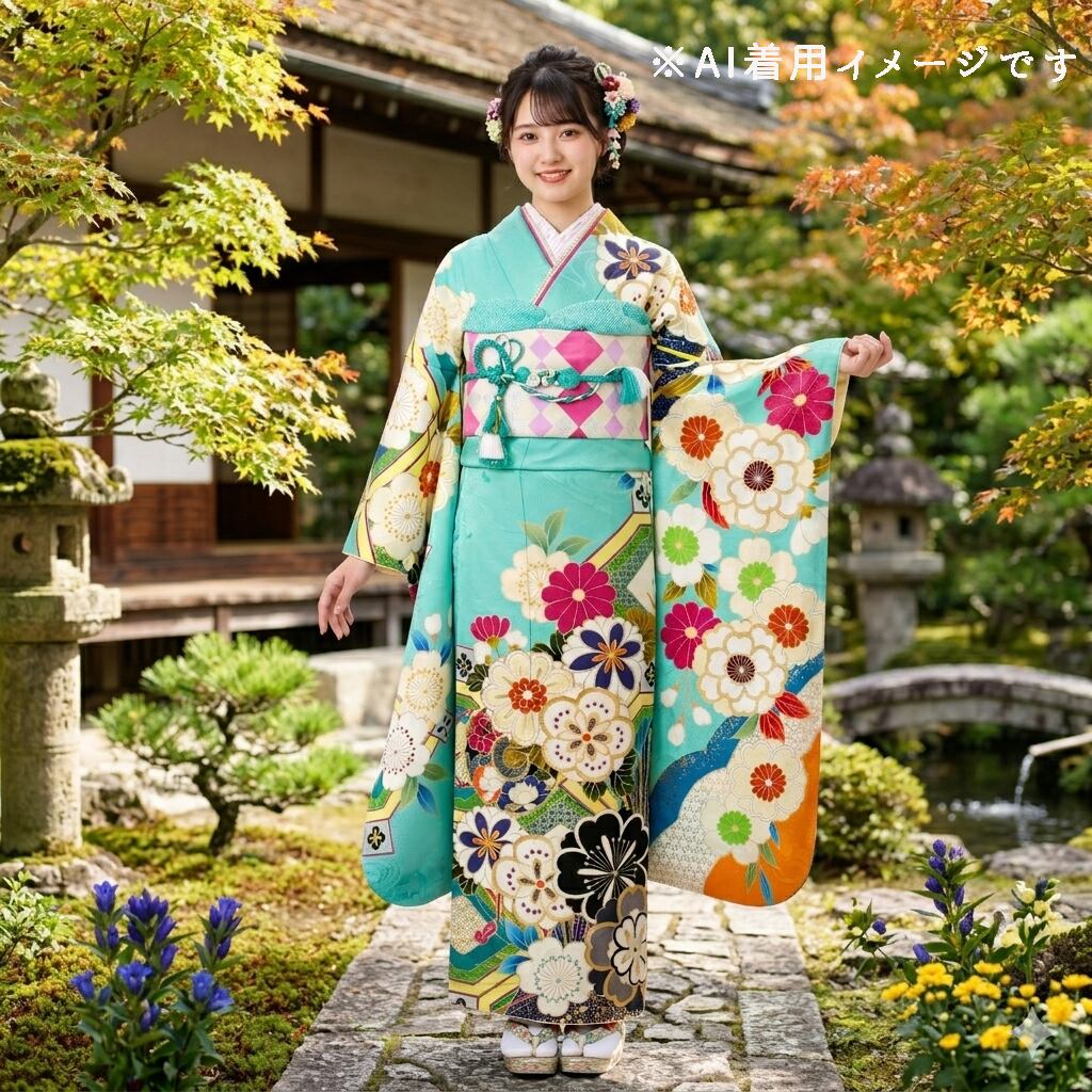 藤田ニコル にこるん 振袖フルセット 振袖セット 振袖 Lサイズ 中古