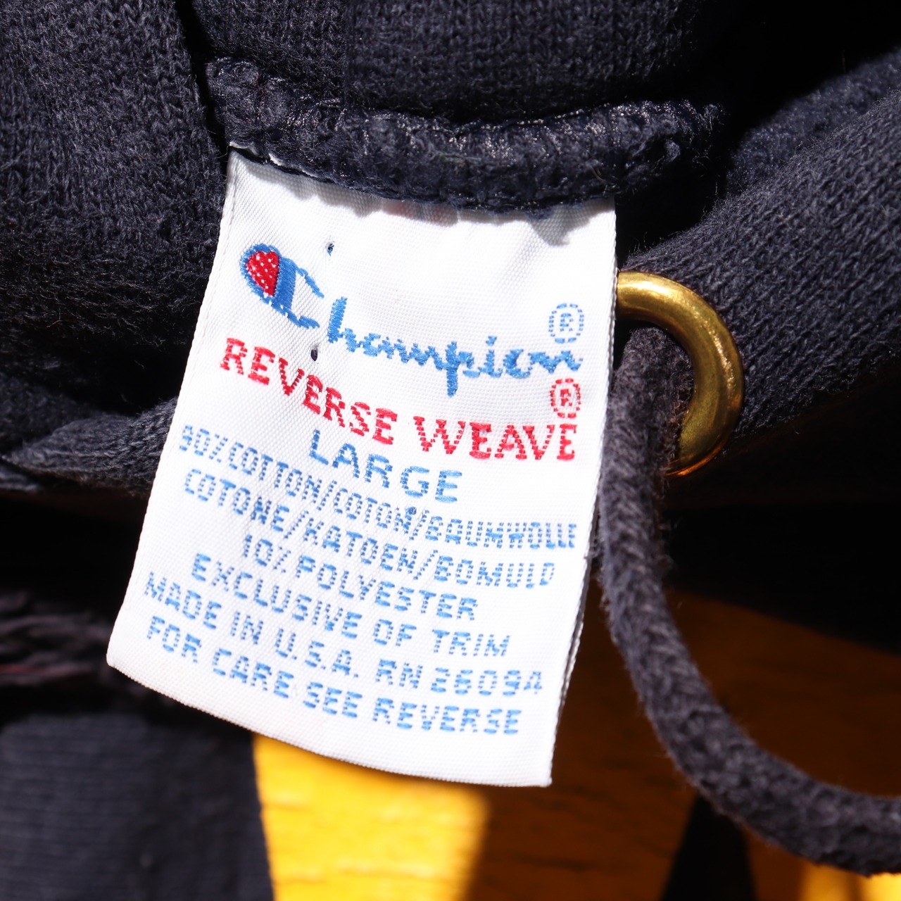 美品 L ネイビー 二段 90s USA リバースウィーブ チャンピオン パーカー reverse weave champion スウェット