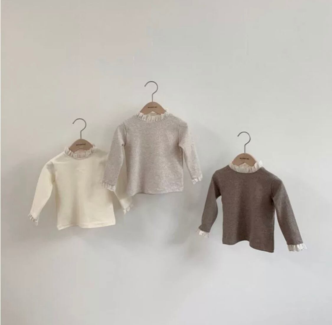 レースロングTシャツ》》》》》》レース インナー 重ね着 あったかインナー ロンT 海外子供服 インポート 女の子 ベビー キッズ