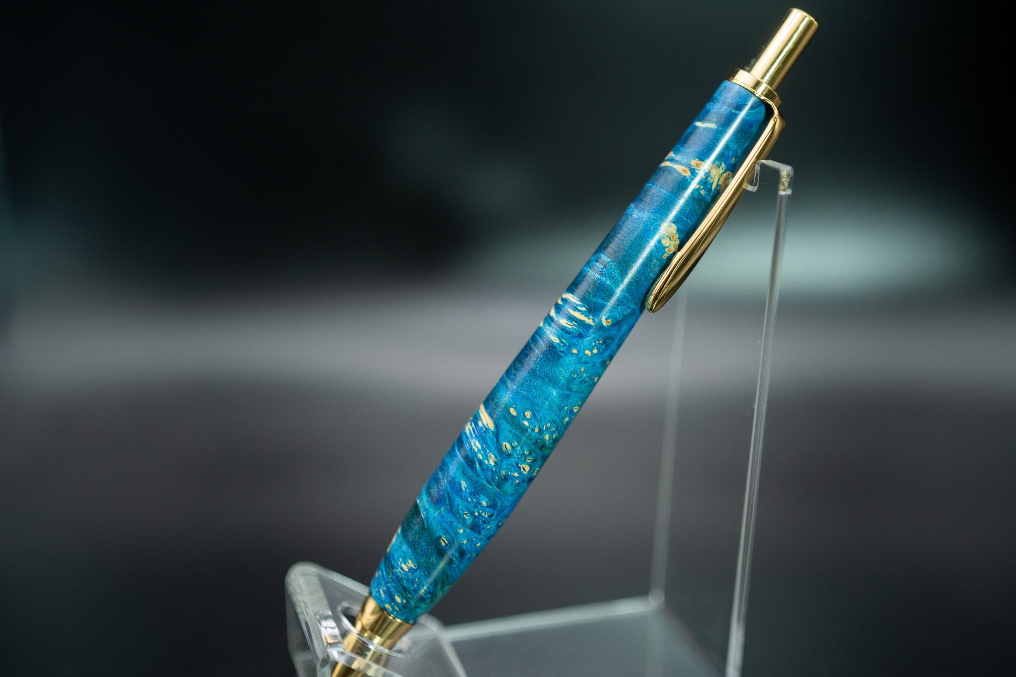 スタビライズウッド 楓 瘤杢 gold MP | 木軸ペン工房 金杢犀
