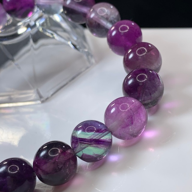 パープルメイン☆フローライト ブレスレット