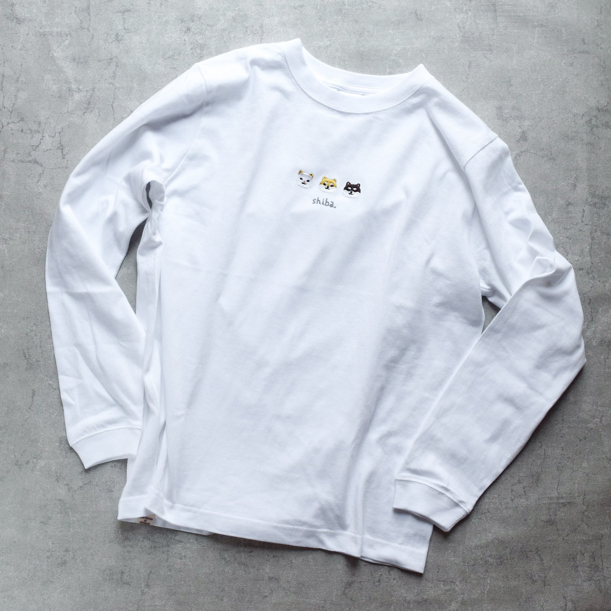 犬が選べる！刺繍ロングスリーブTシャツ【選べる3色】うちの子グッズ